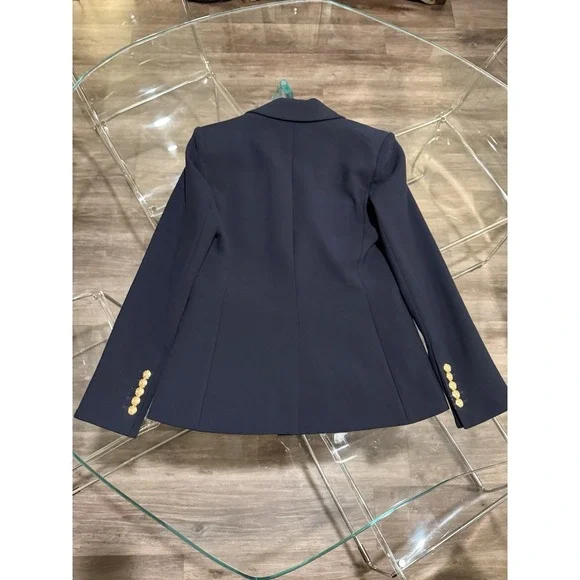 Veronica Beard Miller Dickey Jacket Navy Double Breasted Blazer Gold Button Sz 6 - Picture 6 of 11